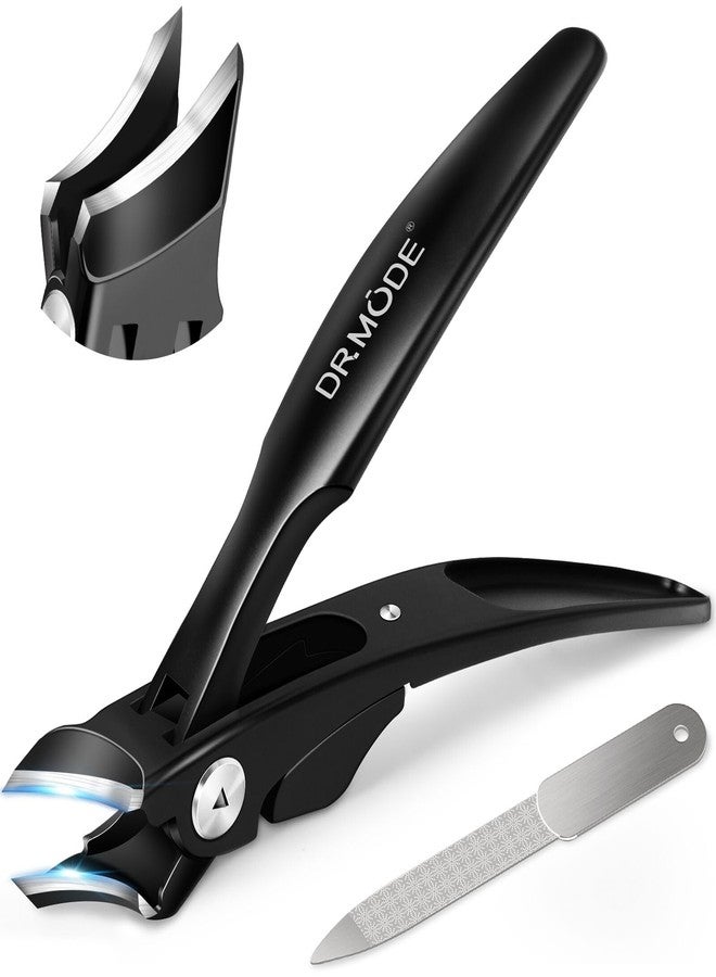 DRMODE Slanted Nail Clippers for Men Thick Ingrown Nails, Large Toenail Clippers for Seniors with Wide Jaw Opening, Heavy Duty Long Handled Nail Cutter - Image 1